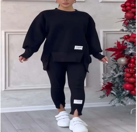 Mila Ultimate Comfy Sweatsuit Set with Asymmetrical Top