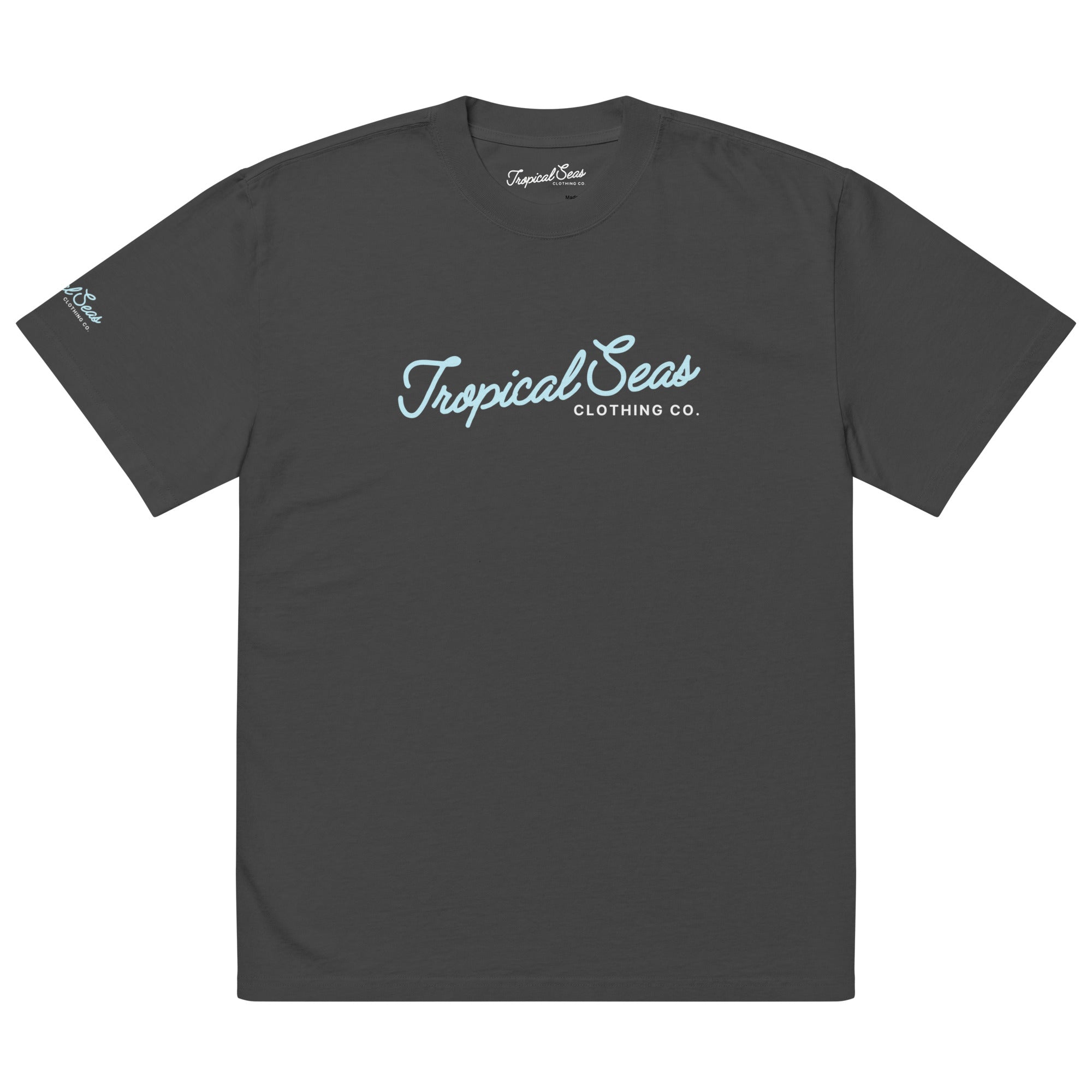 Oversized Tropical Seas Printed Faded T-shirt