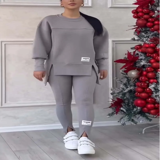 Mila Ultimate Comfy Sweatsuit Set with Asymmetrical Top