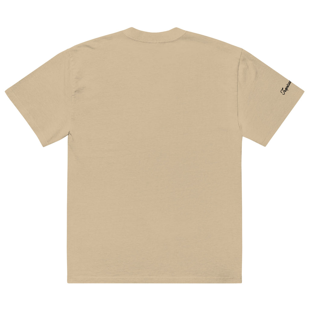 Oversized Tropical Seas Printed Faded T-shirt
