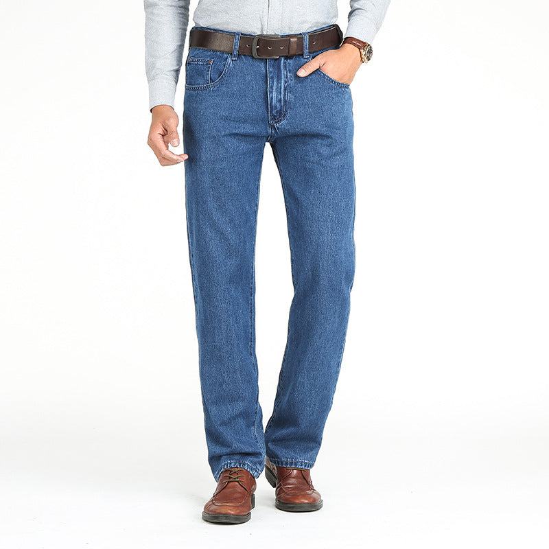 Men's Cotton Loose Mid-Rise Jeans for Summer Wear
