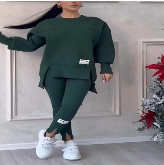 Mila Ultimate Comfy Sweatsuit Set with Asymmetrical Top