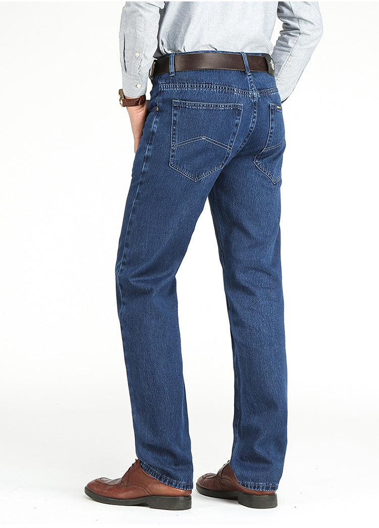 Men's Cotton Loose Mid-Rise Jeans for Summer Wear