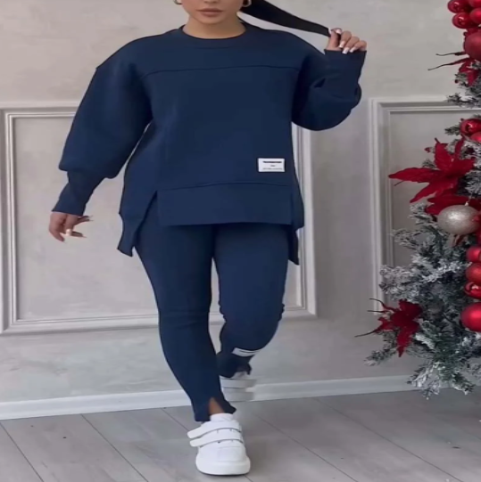 Mila Ultimate Comfy Sweatsuit Set with Asymmetrical Top