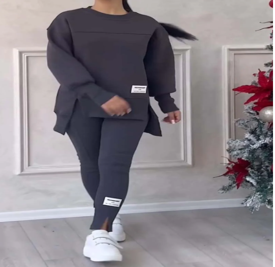 Mila Ultimate Comfy Sweatsuit Set with Asymmetrical Top